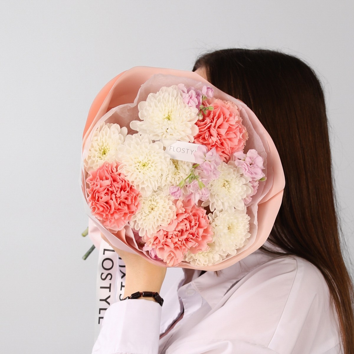 Нежный букетик в розовых тонах 